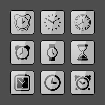 Clock icons Stock Illustration