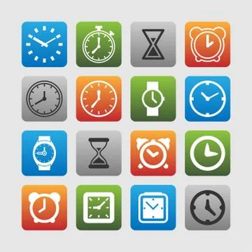 Clock icons Stock Illustration