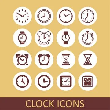 Clock icons Stock Illustration