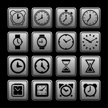 Clock icons Stock Illustration