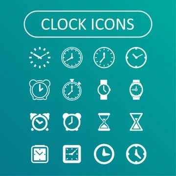 Clock icons Stock Illustration