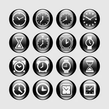 Clock icons Stock Illustration