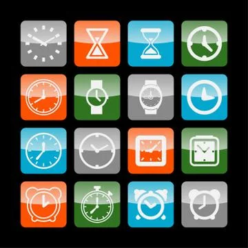 Clock icons Stock Illustration