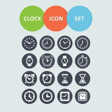 Clock icons Stock Illustration