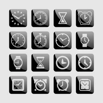 Clock icons Stock Illustration