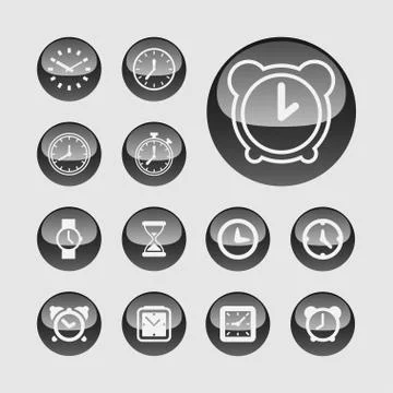 Clock icons Stock Illustration