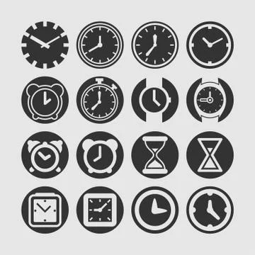 Clock icons Stock Illustration