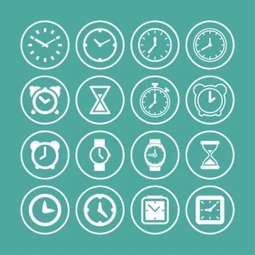 Clock icons Stock Illustration