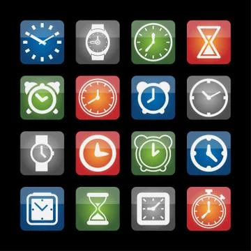 Clock icons Stock Illustration