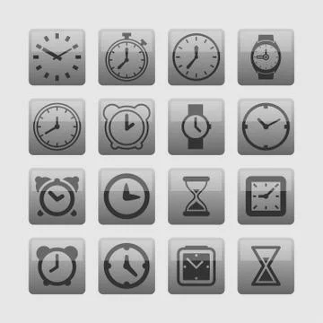 Clock icons Stock Illustration