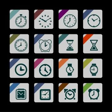 Clock icons Stock Illustration