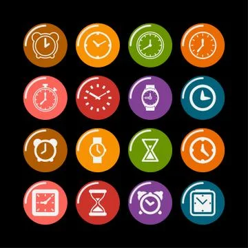 Clock icons Stock Illustration
