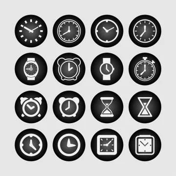Clock icons Stock Illustration