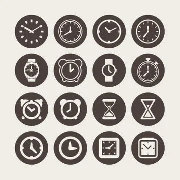 Clock icons Stock Illustration