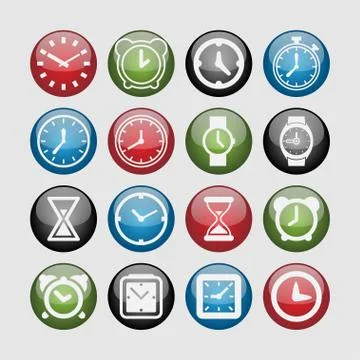 Clock icons Stock Illustration