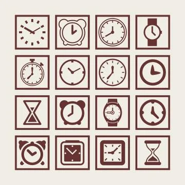 Clock icons Stock Illustration
