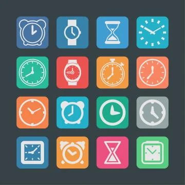 Clock icons Stock Illustration