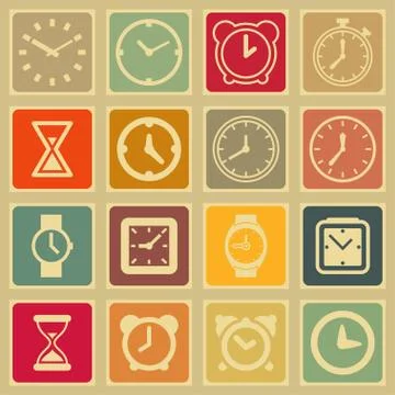 Clock icons Stock Illustration