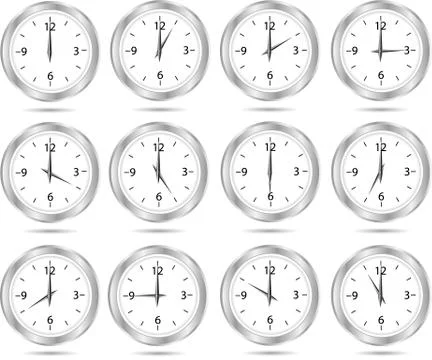 Clock icons Illustrazione stock