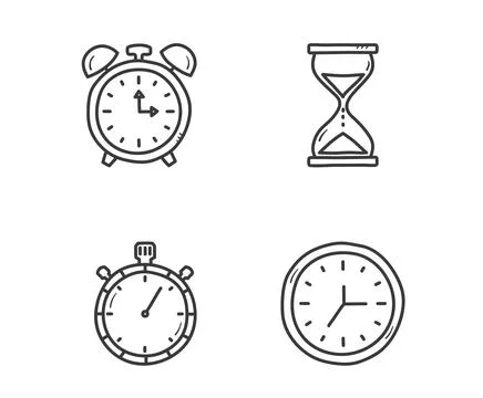 Clock Icons 스톡 일러스트