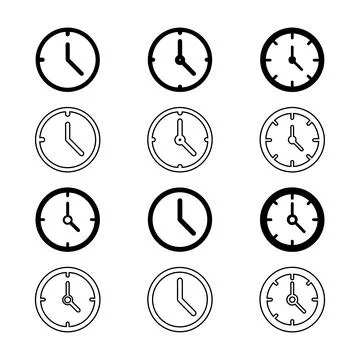 Clock icons set Stock Illustration