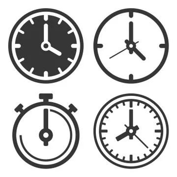 Clock Icons Set on White Background. Vector Stock-Illustration