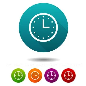 Clock icons. Time signs. Vector Circle web buttons. Stock Illustration