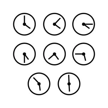 Clock icons on white Stock Illustration