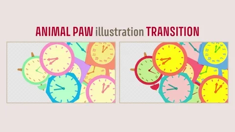 Clock illustration transition set Stock Footage 310590183