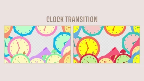 Clock illustration transition set Stock Footage 310590229