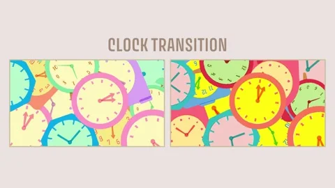 Clock illustration transition set 動画素材 310590556