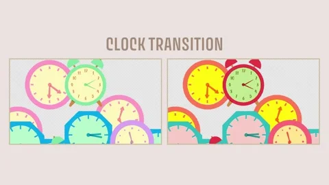 Clock illustration transition set 動画素材 310590594