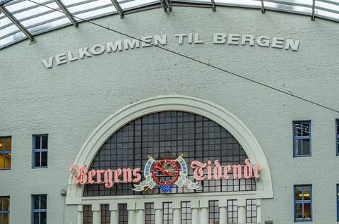 Clock inside the train station in Bergen, Norway Stock Photos