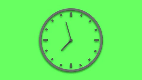 Clock isolated on green background Stock Footage 172388477