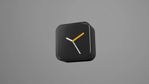 Clock isolated on grey background. Passage of time , Time-keeping and measure Stock Illustration