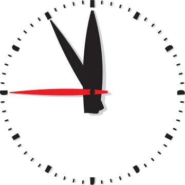 Clock isolated on white background Stock Illustration