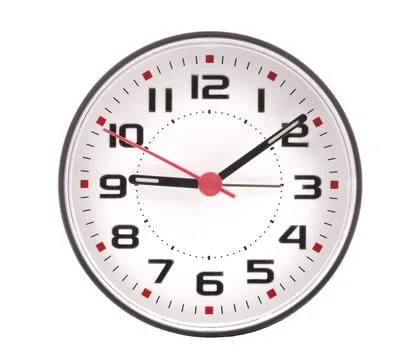 Clock isolated on white background Stock Photos