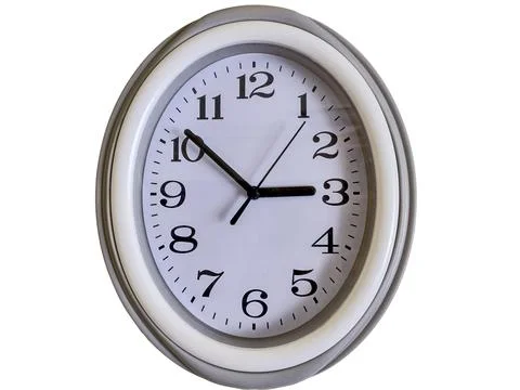 Clock isolated on white background Fotos de archivo