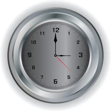 Clock isolated on white background. Time concpet or clock. Stock Illustration