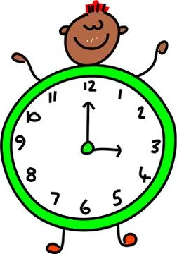 Clock Kid Stock-Illustration