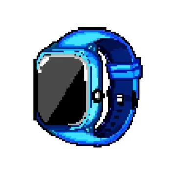 Clock kid watch time pixel art vector illustration Stock Illustration