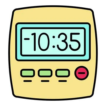 Clock kitchen timer icon color outline vector Stock Illustration