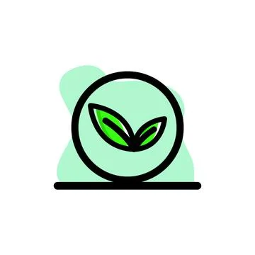 Clock Leaves Conceptual Vector Icon Design Illustration Stock Illustration