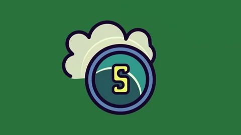 A clock with the letter s on it and c isolated on green screen background Stock Footage 336858594