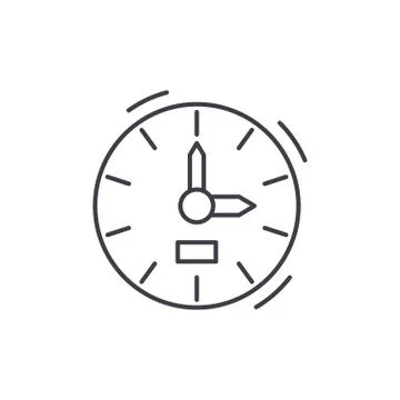Clock line icon concept. Clock vector linear illustration, symbol, sign Stock Illustration