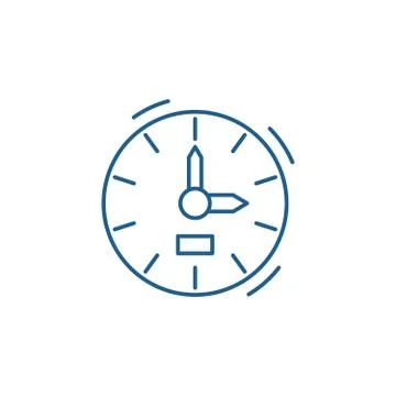 Clock line icon concept. Clock flat  vector symbol, sign, outline illustration. Stock Illustration
