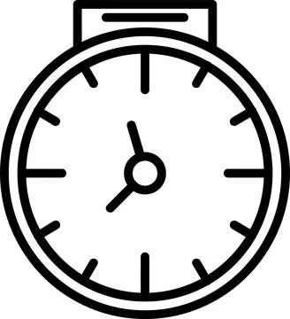 Clock Line Icon Design Stock Illustration
