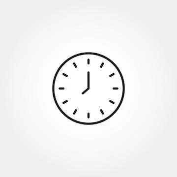 Clock line icon with editable stroke. Outline time symbol. Vector illustration.  Stockillustratie