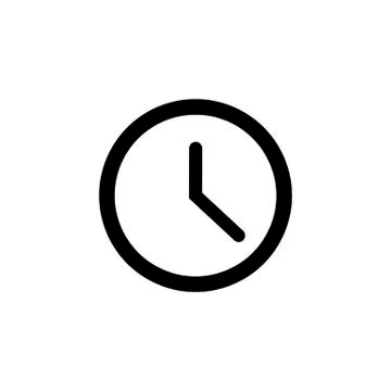 Clock line icon in flat style. Clock symbol. Stock Illustration