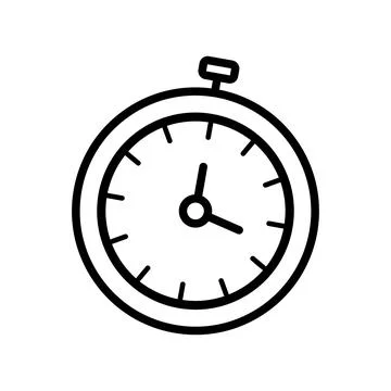 Clock line icon in flat style. Clock symbol Stock Illustration
